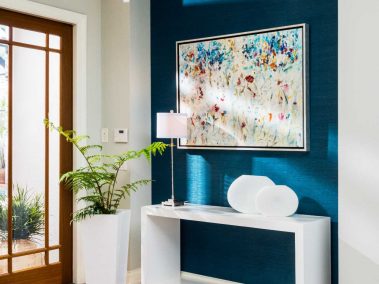 Entryway with lighting and contemporary furniture